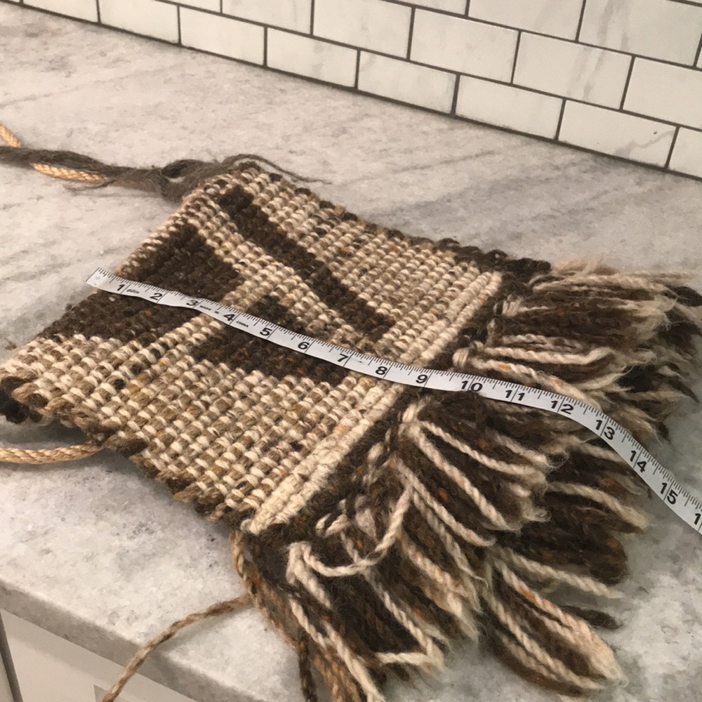 Southwestern Shoulder Bag Womens Tan Brown Handwoven Fringe Woven Southwestern - Picture 5 of 9